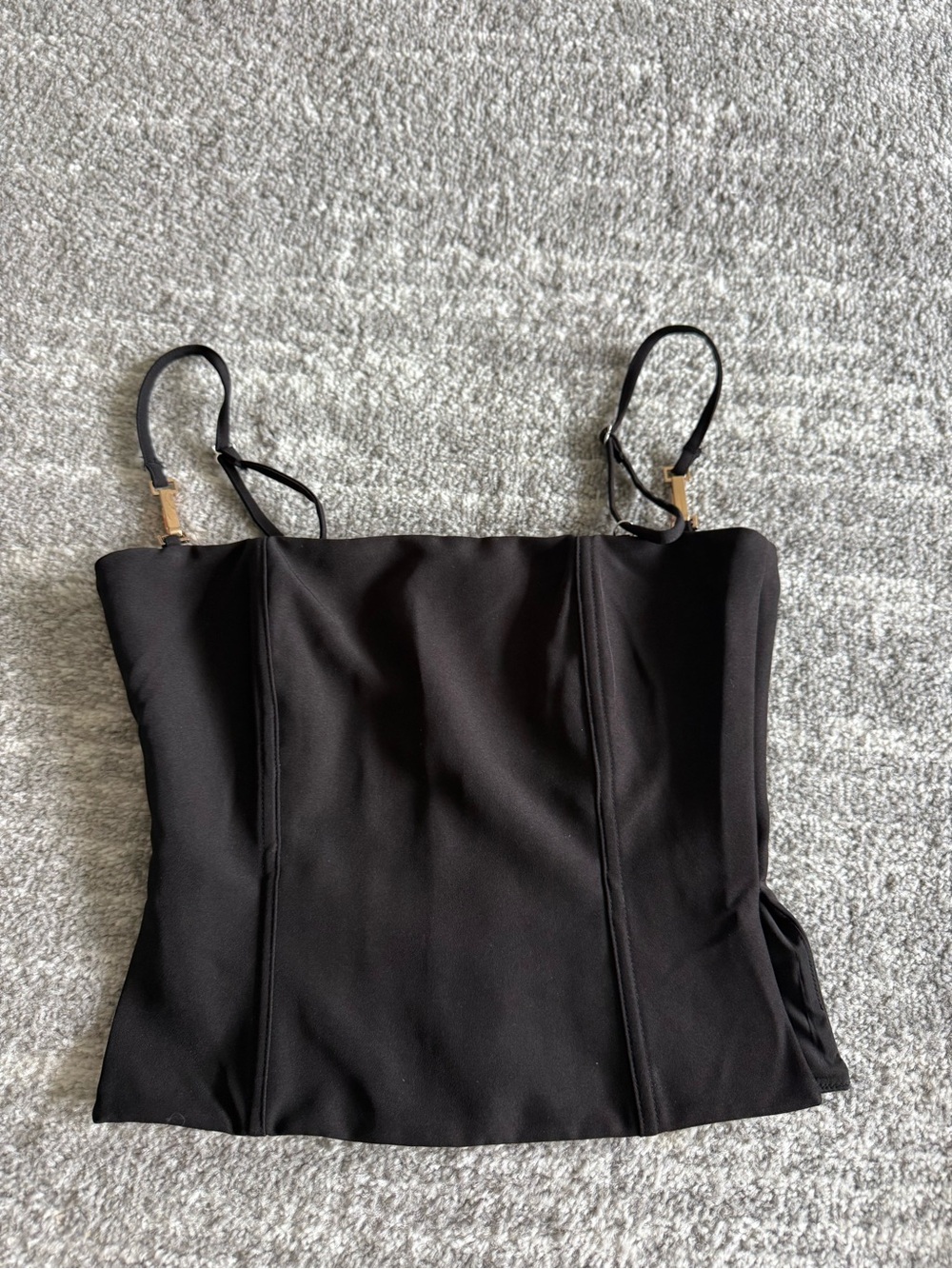 White Fox Boutique Black Bustier Camisole with Adjustable Straps